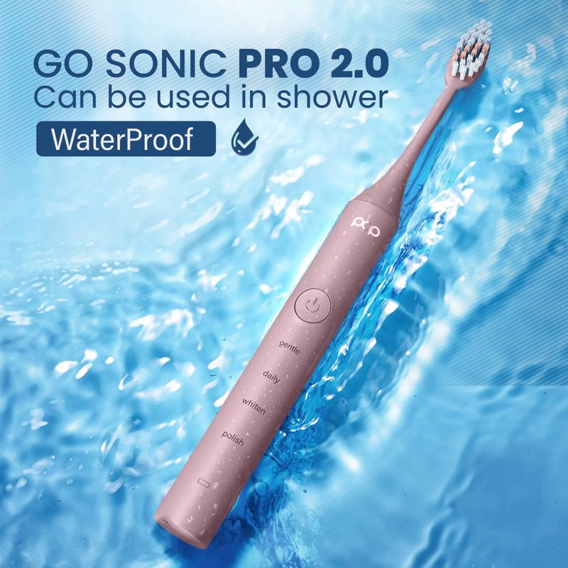 Pop Sonic Pro 2.0 Electric Toothbrush (White) Rechargeable Sonic Toothbrush with 45,000 Vibrations Per Minute & 4 Cleaning Modes for Adults & Kids with Long Lasting Dupont Nylon Bristles