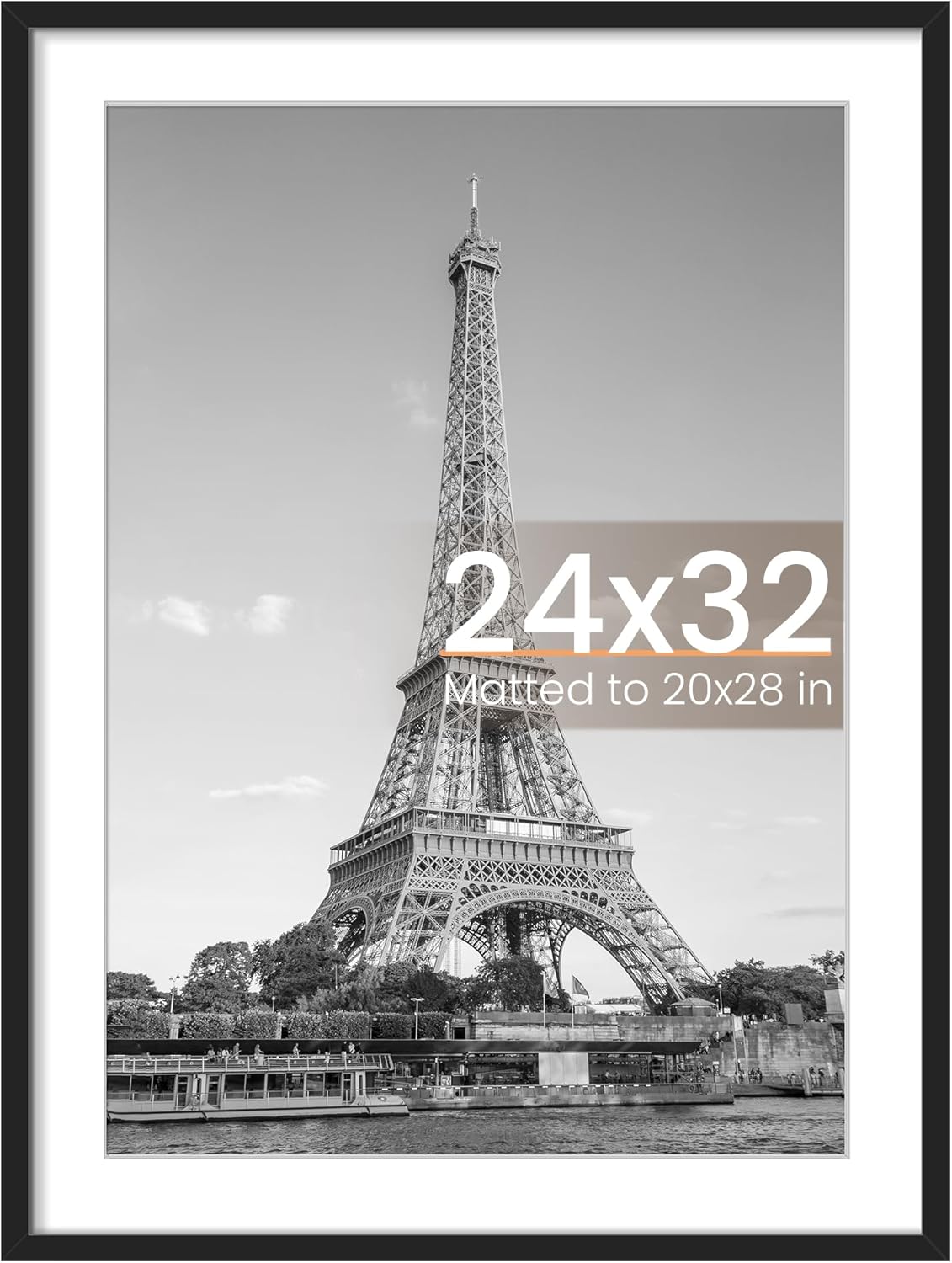 Upsimples 11x14 Picture Frame - Display 8x10 Photos with Mat or 11x14 Without Mat | Black Wall Hanging Frame