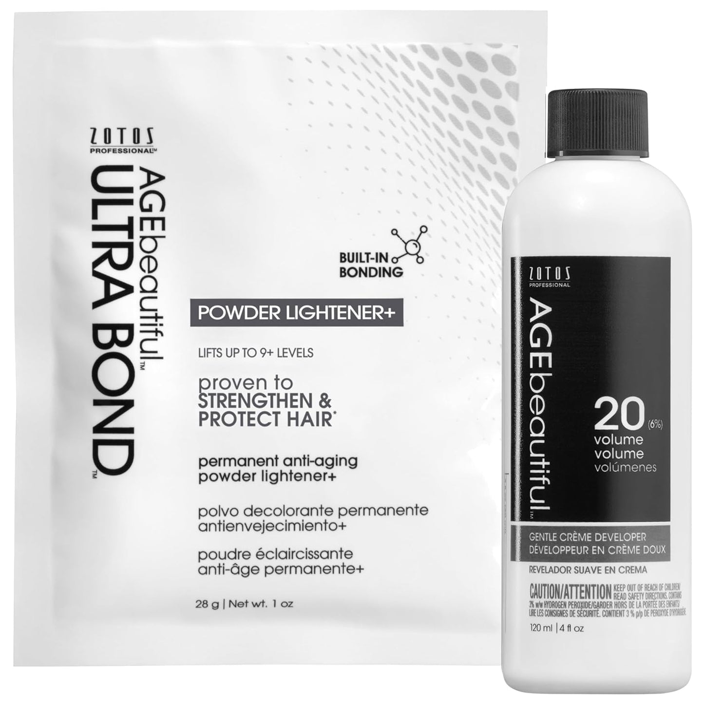 AGE Beautiful Permanent Powder Hair Lightener - Ultra Bond Formula, Lifts 9+ Levels, Strengthens Hair for Professional Highlights
