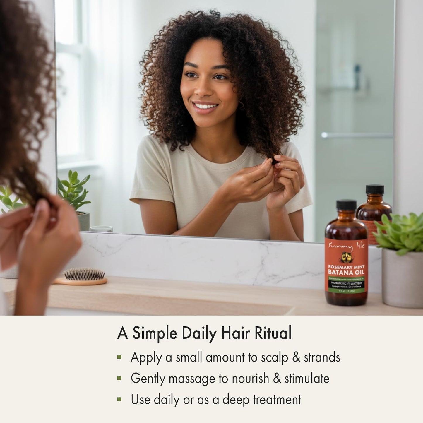 Sunny Isle Rosemary Mint Batana Oil 4oz – Hair & Scalp Oil for Thicker, Stronger-Looking Hair – Honduran Batana, Jamaican Black Castor Oil, Peppermint & Rosemary – For Dry, Damaged Hair