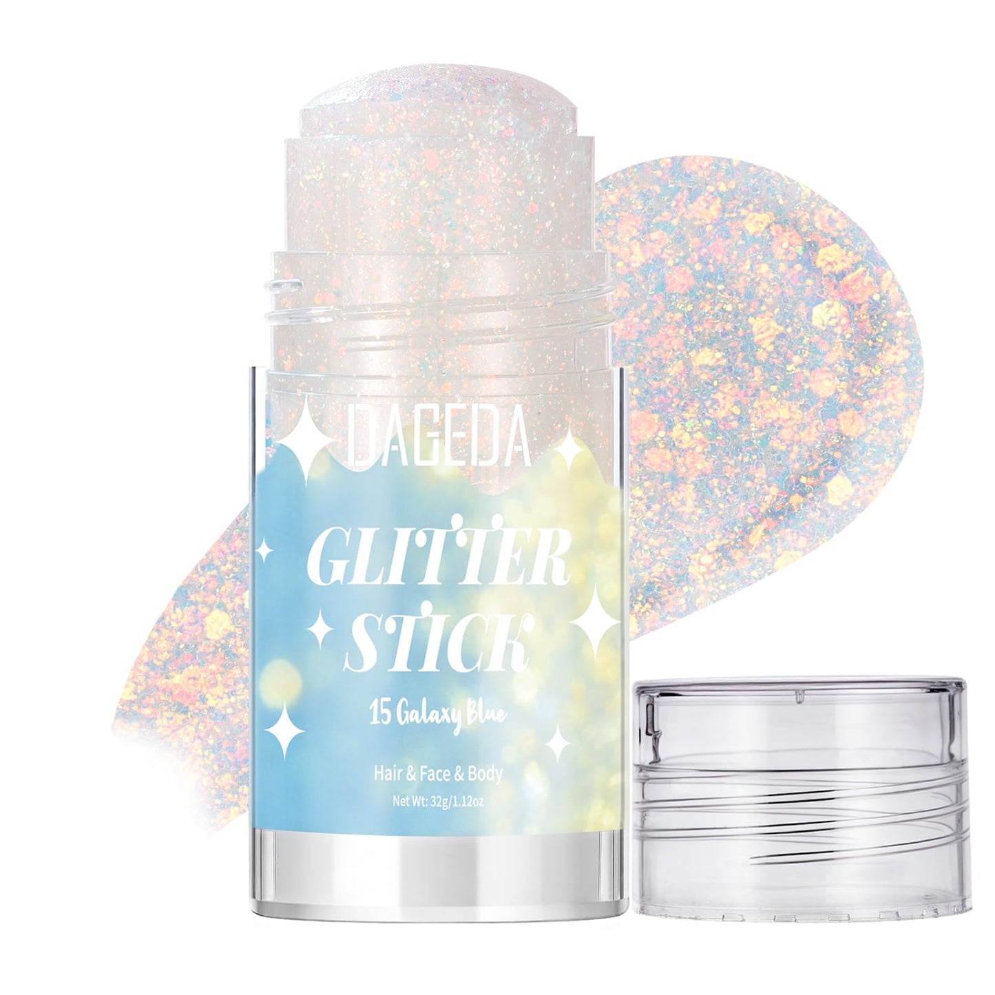 DAGEDA Galaxy Blue Body Glitter Stick,Sparkly Hair Face Glitter Makeup