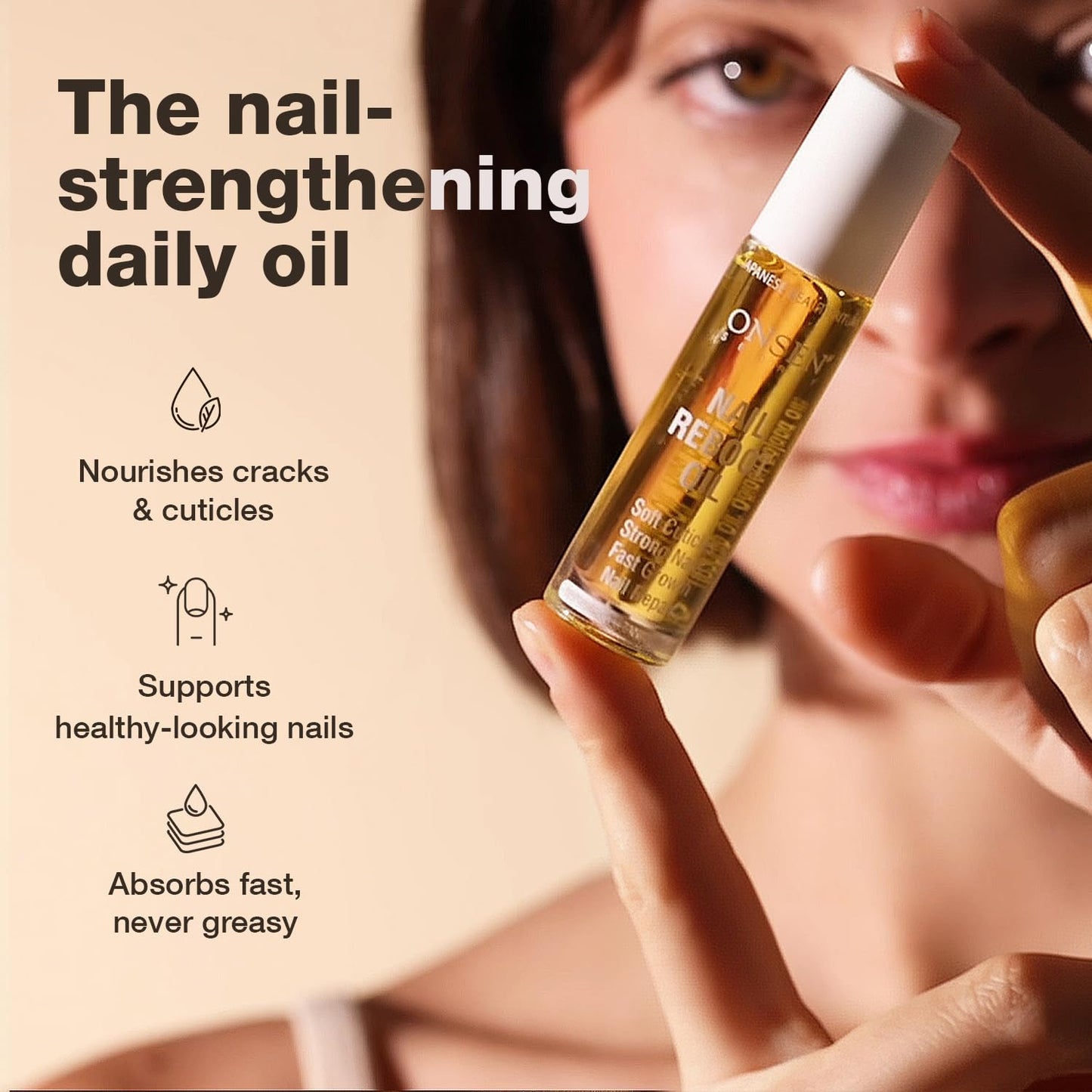 Nail & Cuticle Repair Oil - Hydrating Dry Oil with Japanese Tsubaki, Tea Tree & Jojoba | 10ml Natural Vegan Formula