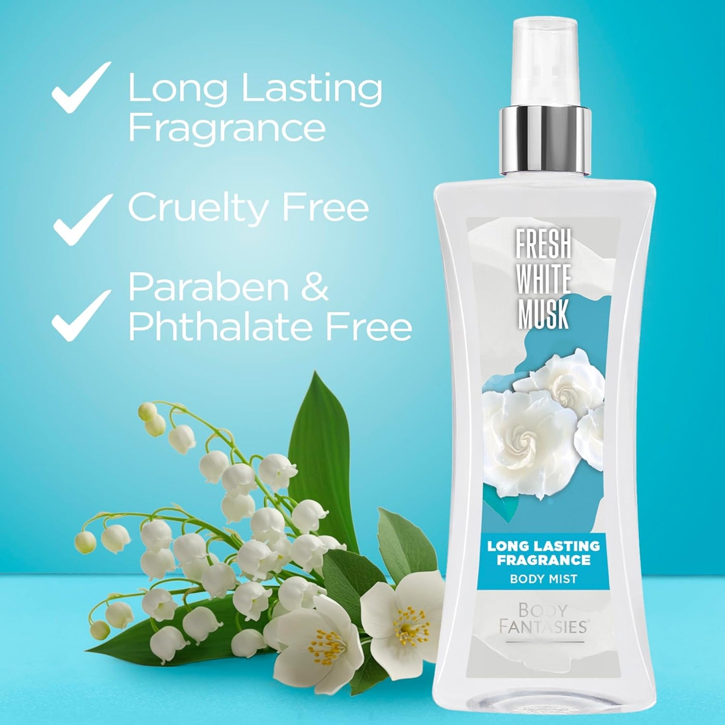 Body Fantasies Fresh White Musk Body Spray - 8 fl oz | Pack of 2