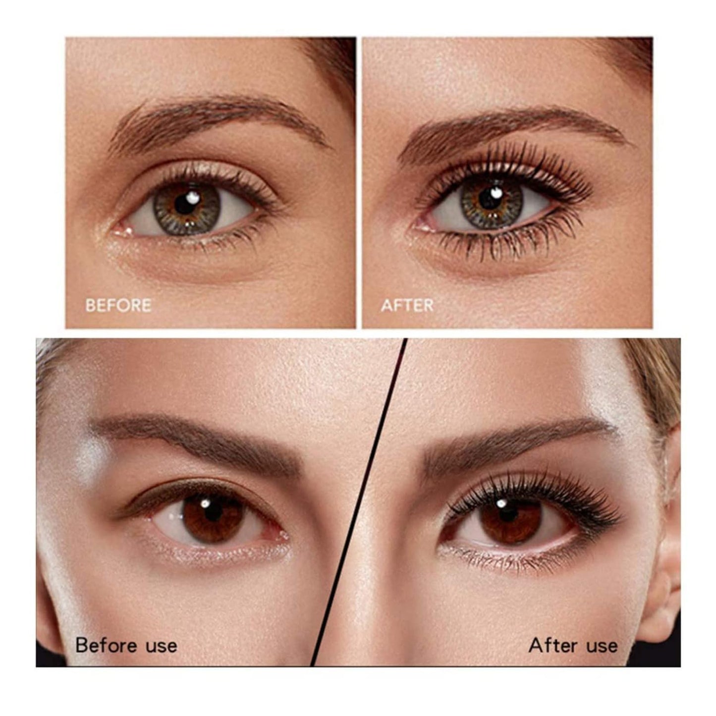 QOHNK My Amazing Lashes Mascara Black 4d Volume and Length Silk Fiber Long-Lasting No Smudge Mascara Build Voluminous Eyelashes,Smudge Proof and Lengthen Eyelashes (Black, 3PCS)