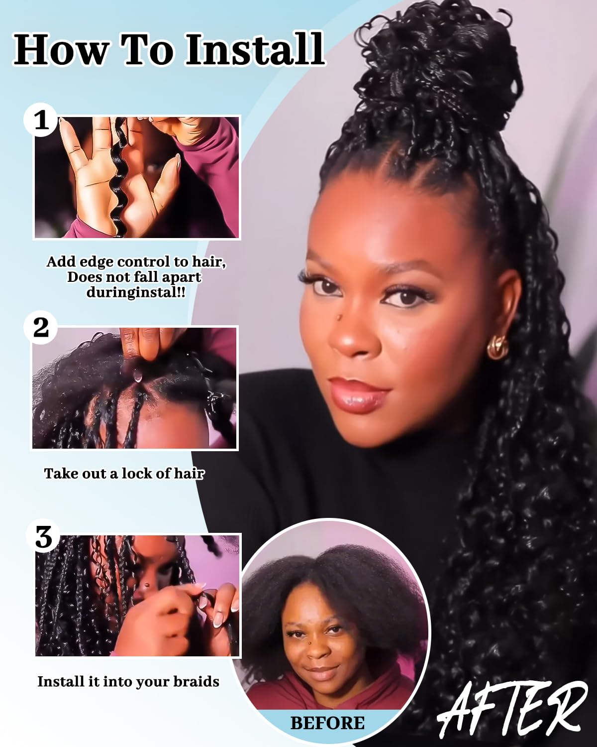 Flagship Human Braiding Hair for Boho Braids,Human Braiding Hair 16inch 100g Deep Wave Human Hair 2 Bundles