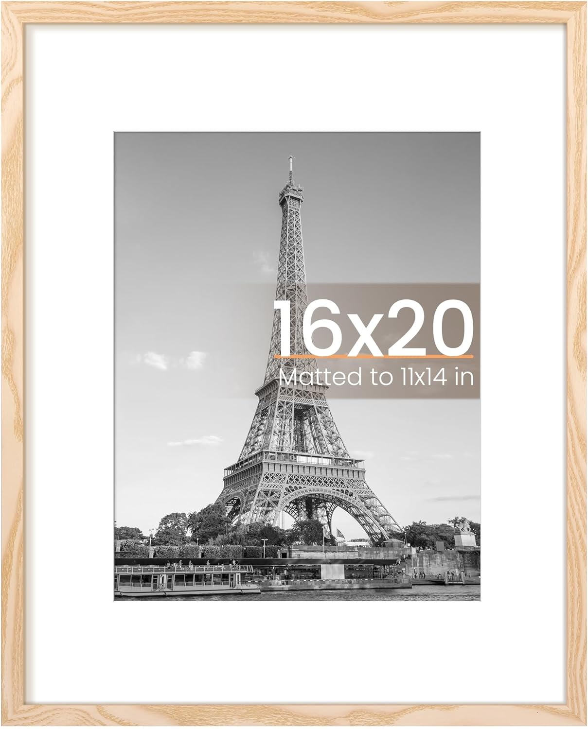 Upsimples 11x14 Picture Frame - Display 8x10 Photos with Mat or 11x14 Without Mat | Black Wall Hanging Frame