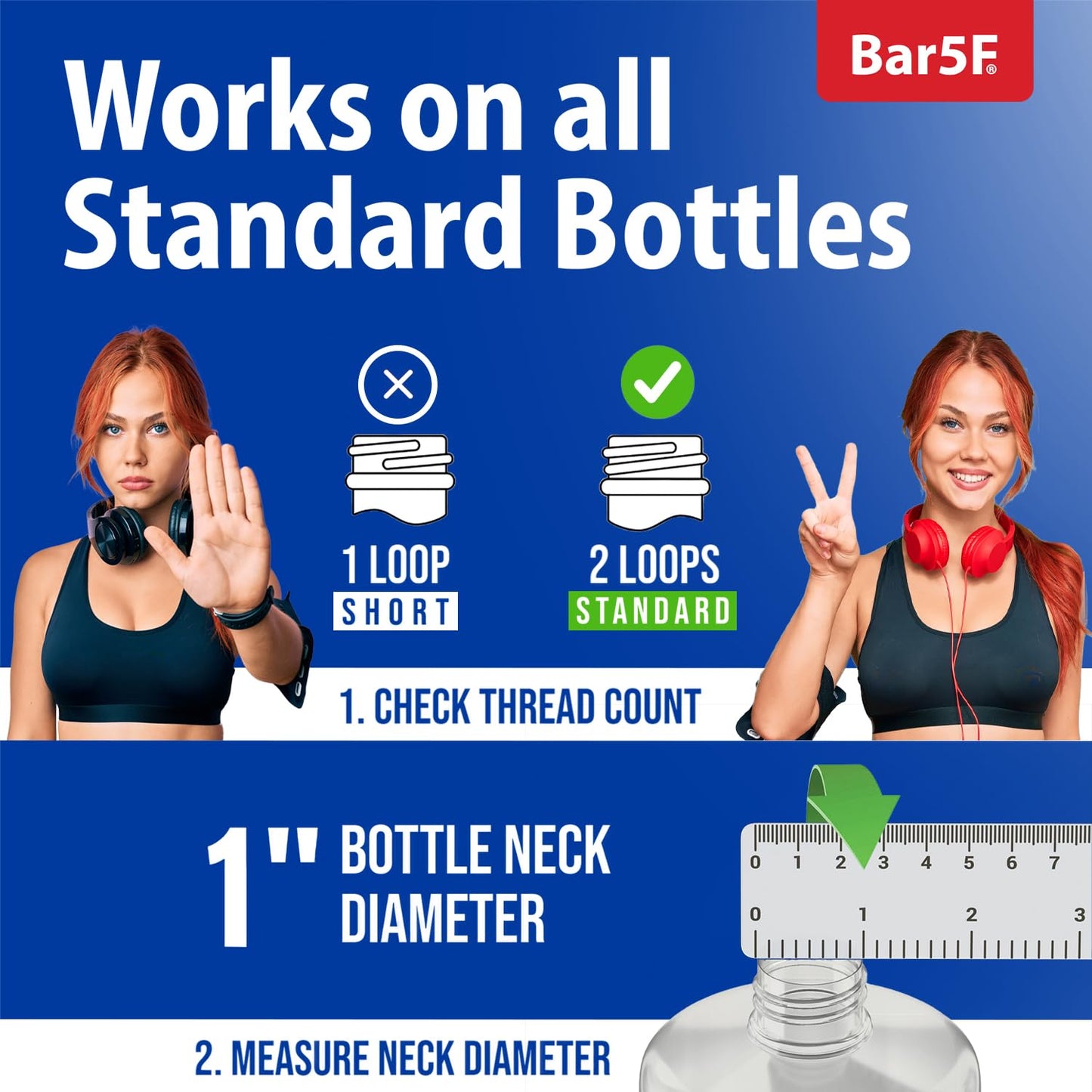 Bar5F Pumps for Shampoo and Conditioner Bottles, Salon-Brand Liters, 2 Pack