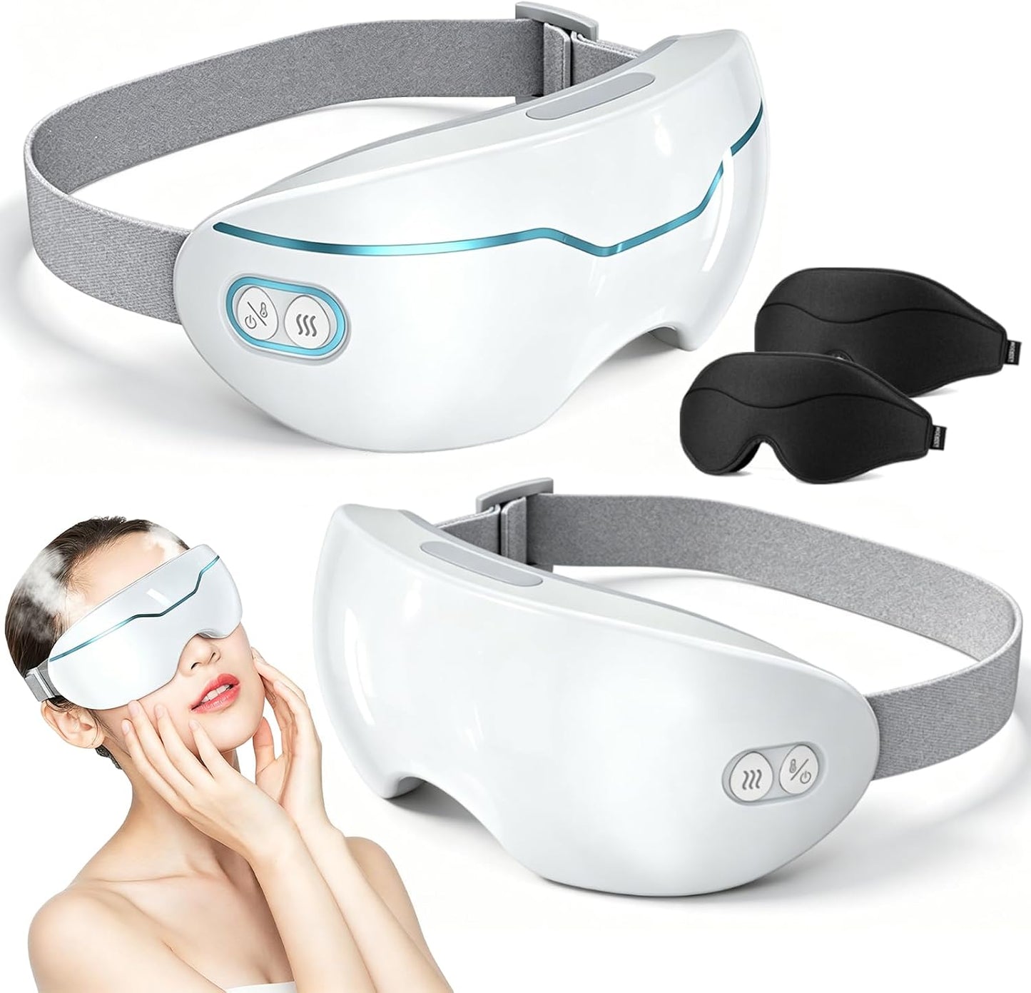 Steam Therapy Mask - Adjustable Hot & Cold Eye Steamer for Dry Eyes | Nano Mist, Relieves Puffiness & Dark Circles
