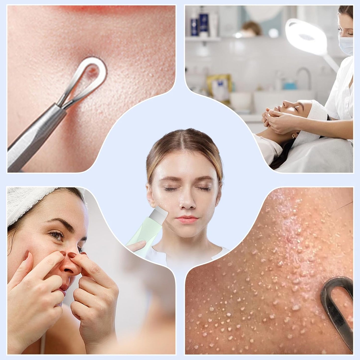 Skin Scrubber Face Spatula - Deep Cleansing Blackhead Remover Tool | Green Color for Men & Women