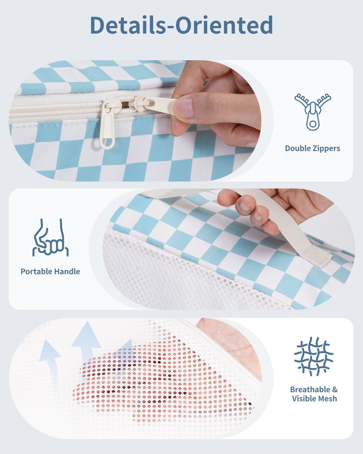 Checkered Packing Cubes Set - Durable Travel Organizer Bags for Kids & Women | 7-Piece Set