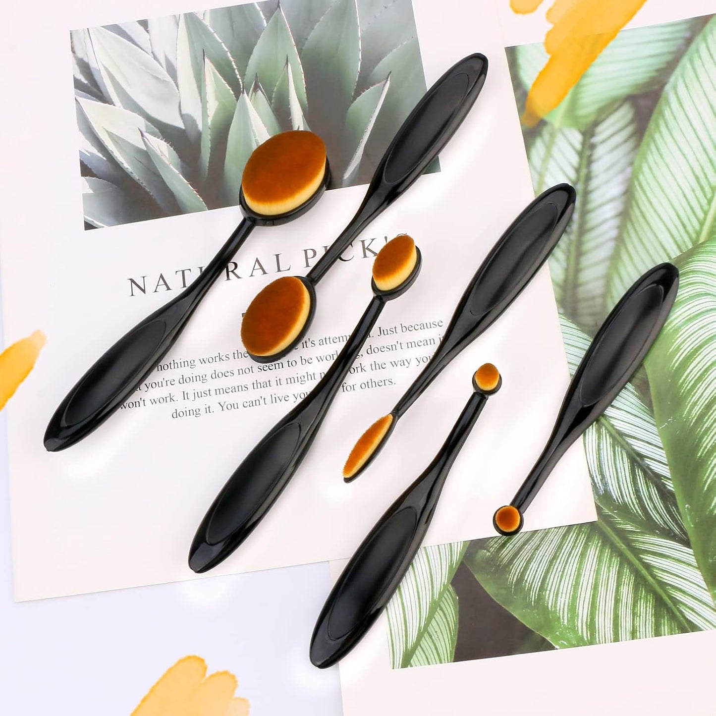 Blending Brush Set for Card Making | 6 Pack Ink Blender Brushes - Brown