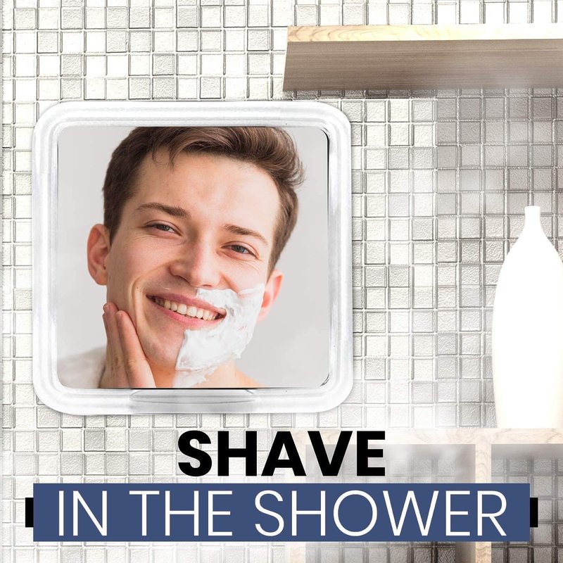 MIRRORVANA 3X Magnifying Shower Mirror for Fogless Shaving with Suction Cup, Shatterproof Surface and 360° Swivel, 6.3" x 6.3"