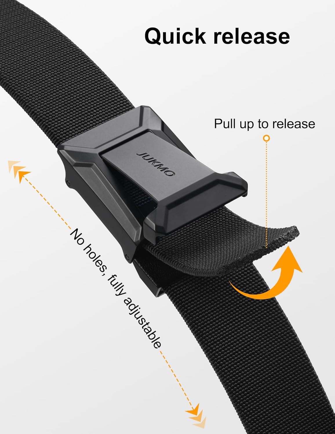 JUKMO Tactical Belt for Men - Stretch Nylon Webbing | Quick Release, 1.5" for Hiking & Work