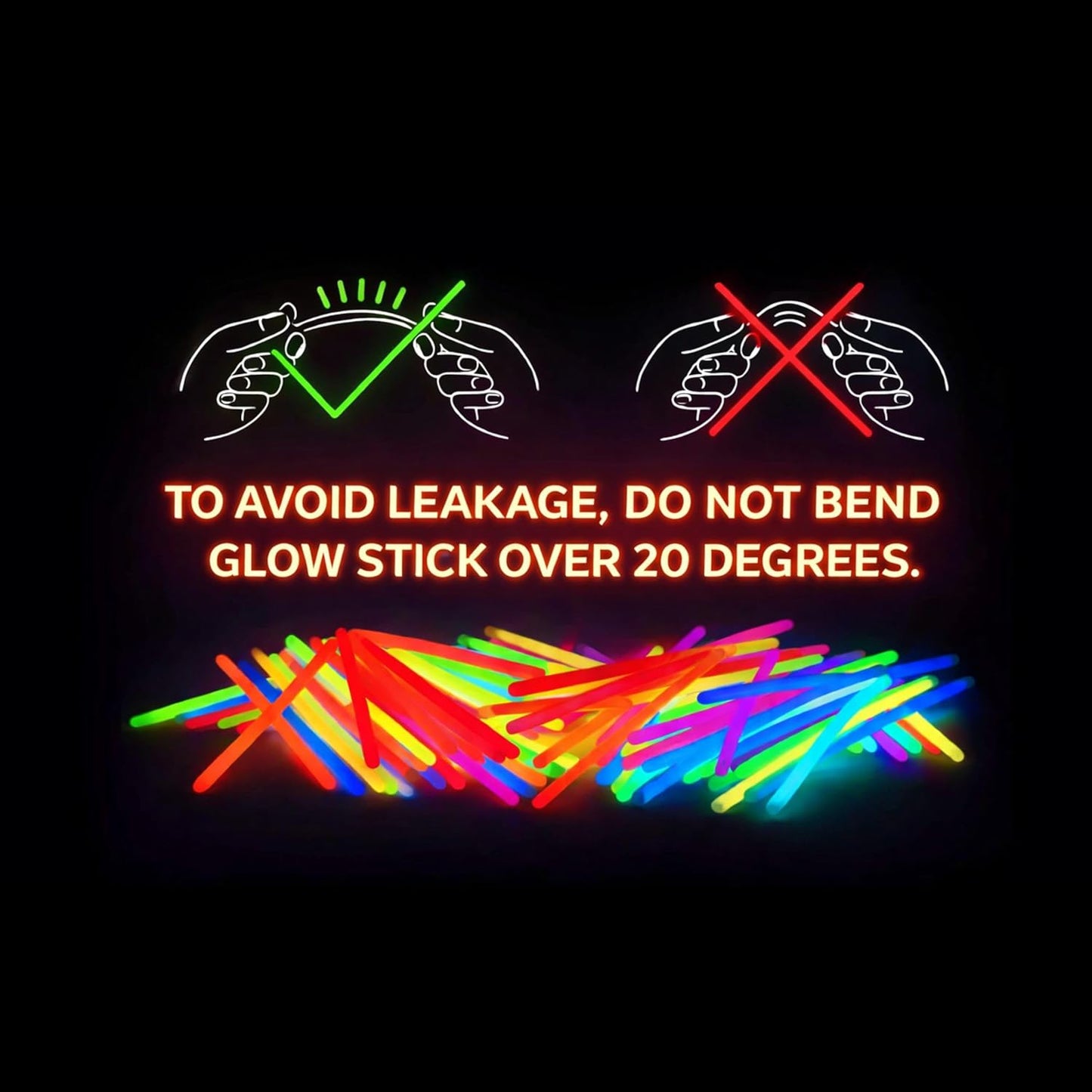 Glow Sticks Party Supplies - 100pk 8-Inch Glow in the Dark Light Up Sticks | Neon Party Favors & Decorations