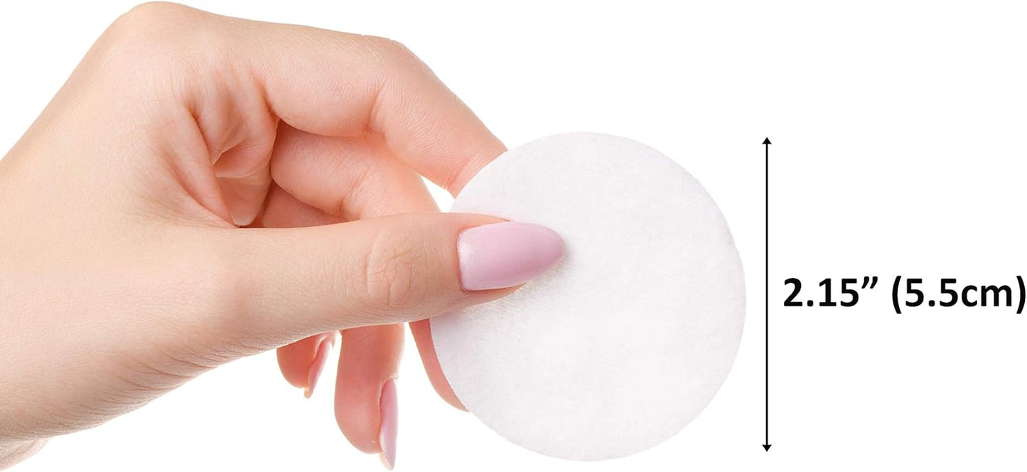 Premium Cotton Rounds for Face - Hypoallergenic Makeup Remover Pads | Lint-Free, 3 Pack