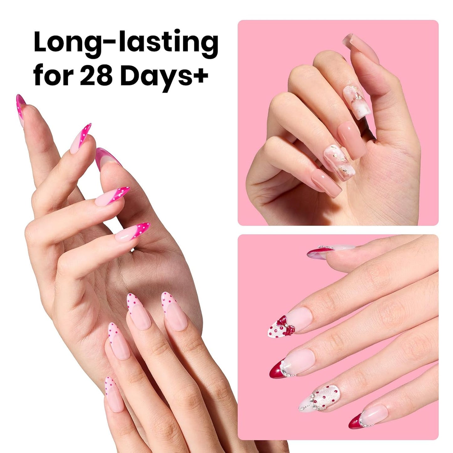 Beetles Nail Glue Gel - 20g No Wipe Formula for Instant Apex Nail Tips | Flat-Nail Friendly, UV/LED Cured