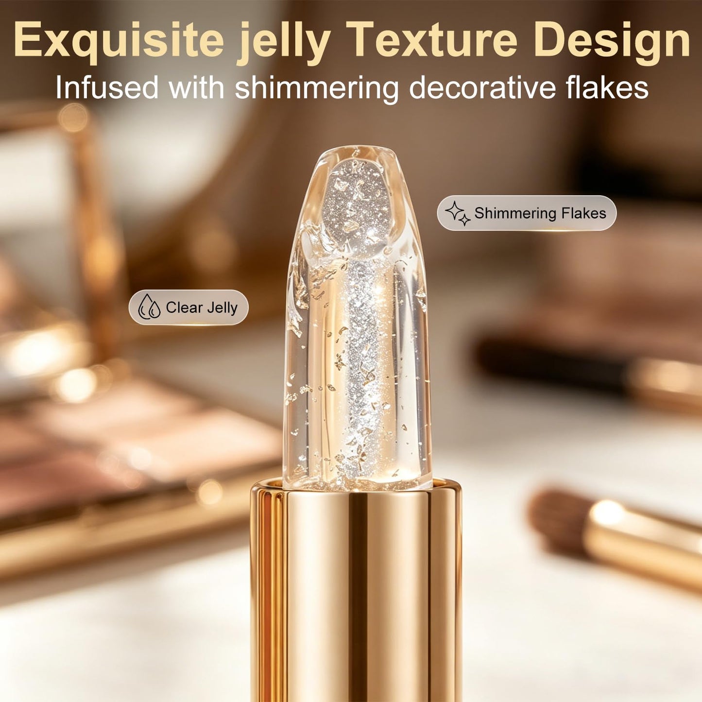 TRWLCFF 2Pcs PH Color Changing Lipstick, Clear to Tinted Lip Balm, Long Lasting Hydrating Lip Gloss, Non-Sticky, pH Adaptive Lip Makeup for All Skin Tones (Gold Pink)