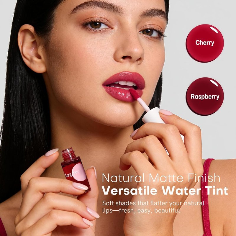 Lip Tint Stain Set - 2 PCS Korean Waterproof Liquid Blush & Lip Stain | Lightweight, Non-Sticky, Matte Finish