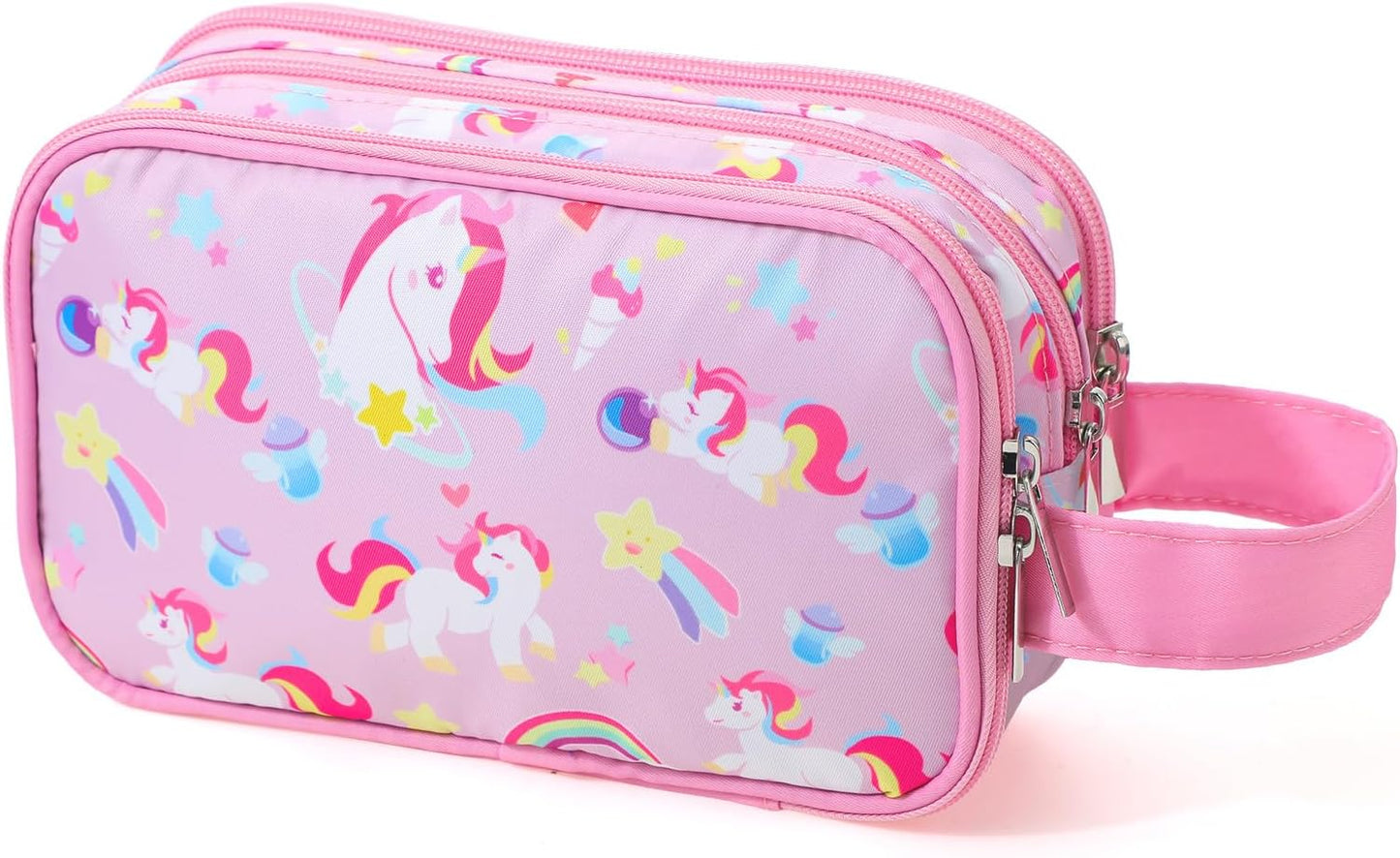 Kids Toiletry Bag - Waterproof Mermaid Scales Travel Cosmetic Bag for Girls | Hanging Wash Bag