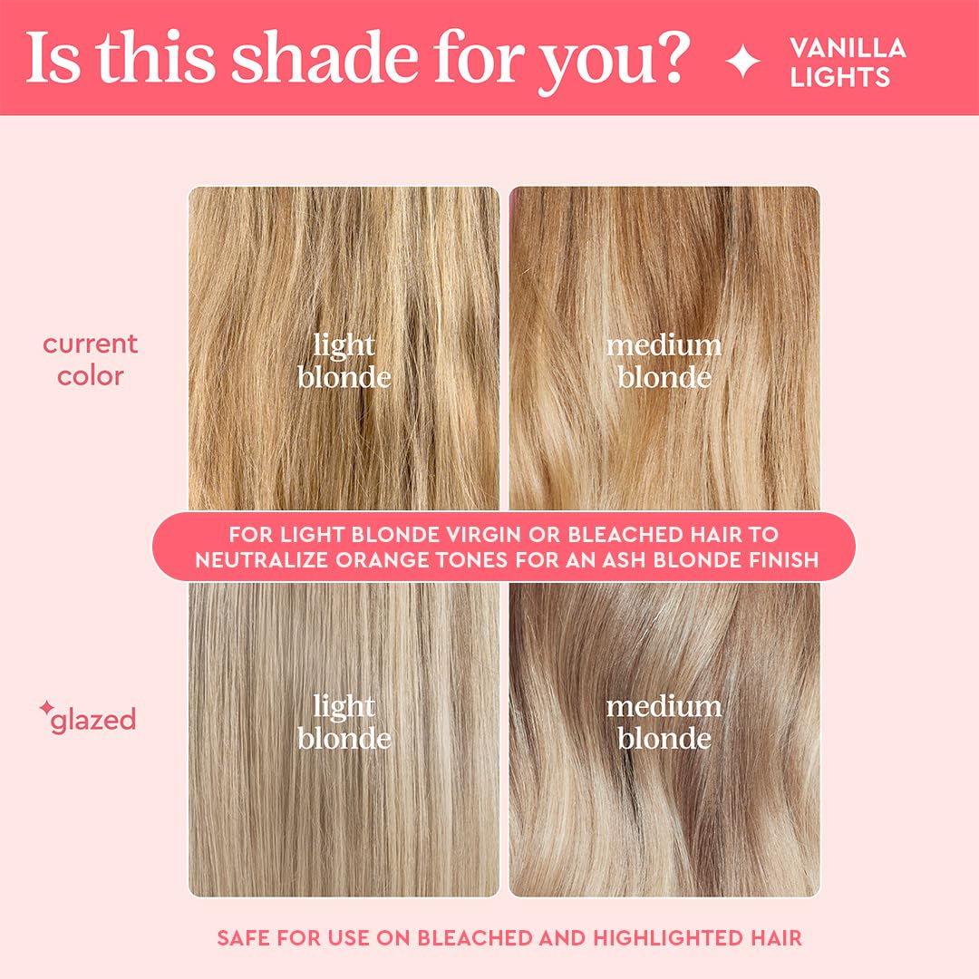 Glaze Supergloss Color Conditioning Gloss – Hydrating Semi-Permanent Color Hair Gloss & Shine Boost – Color Depositing Mask - Vegan, Cruelty-Free – 6.4 Fl Oz - Vanilla Lights - Cool Blue Toner