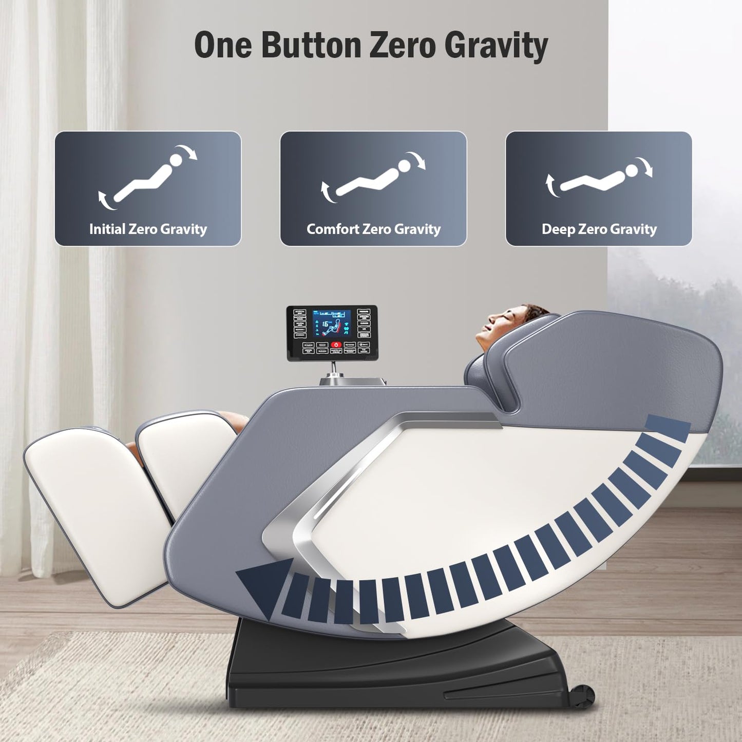 DOVRYTHEN Full Body Massage Chair Zero Gravity Recliner, 8 Fixed Rollers with Heating Function & Auto Mode for Home Use