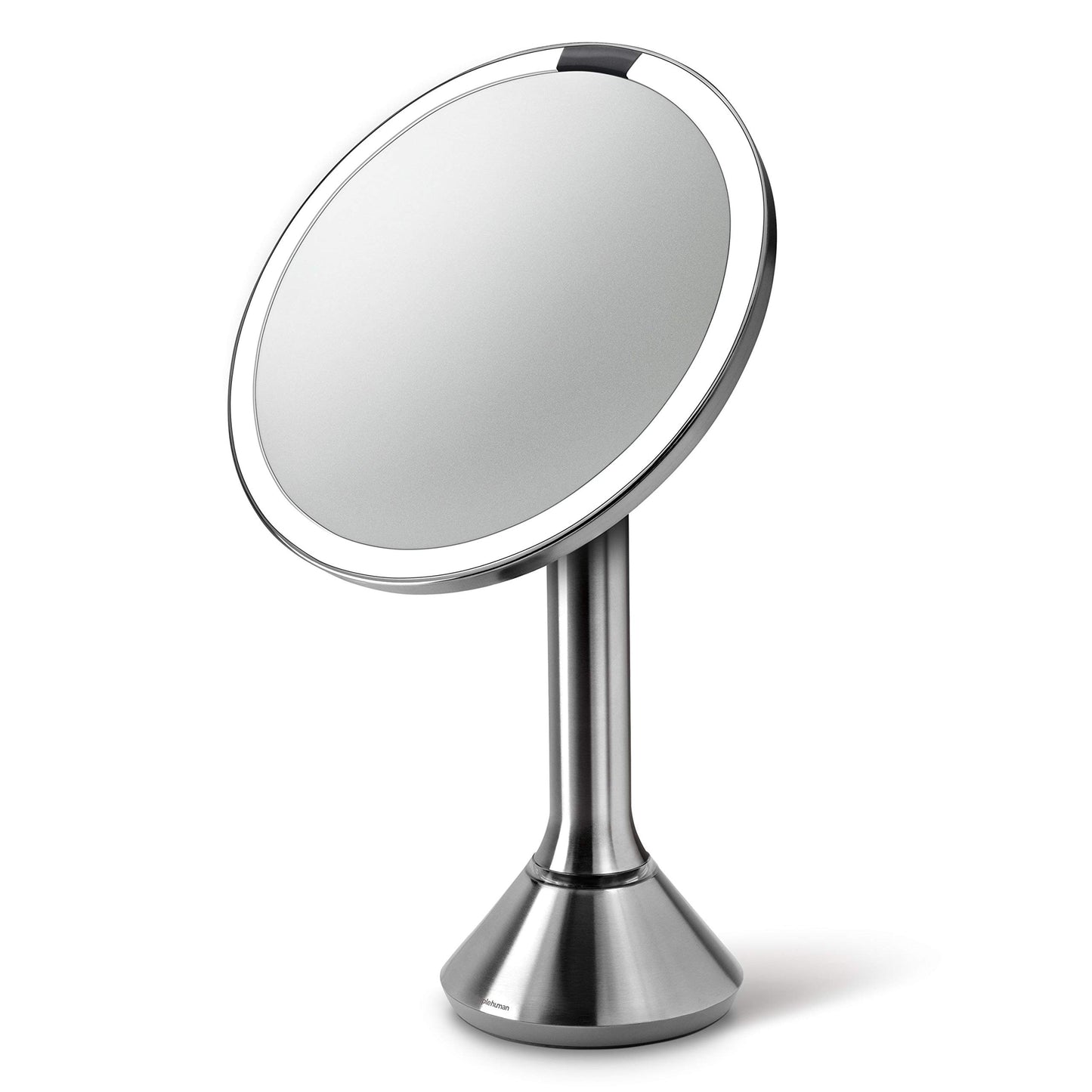 simplehuman 8" Round Sensor Makeup Mirror with Touch-Control Dual Light Settings, 5X Magnification