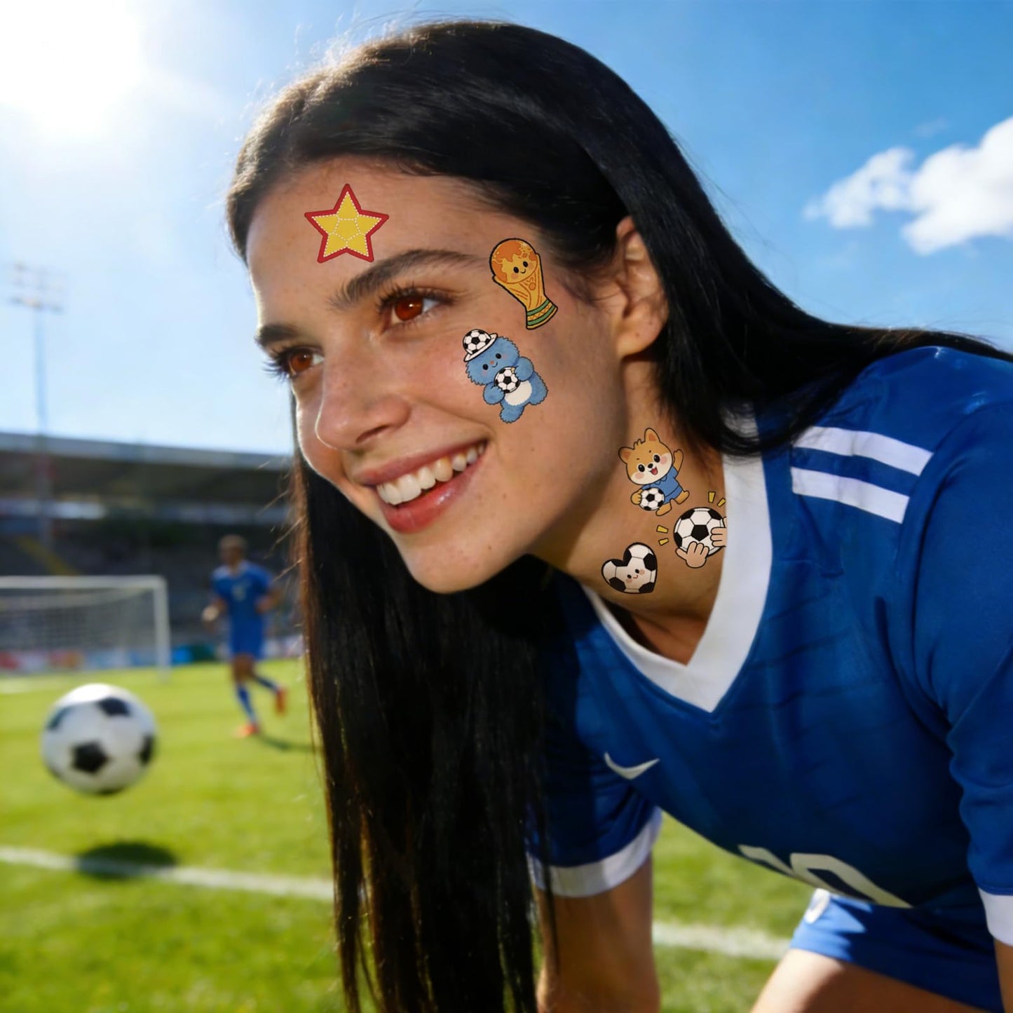 189 Pcs Soccer Temporary Tattoos, Sport Themed Fake Tattoos Stickers