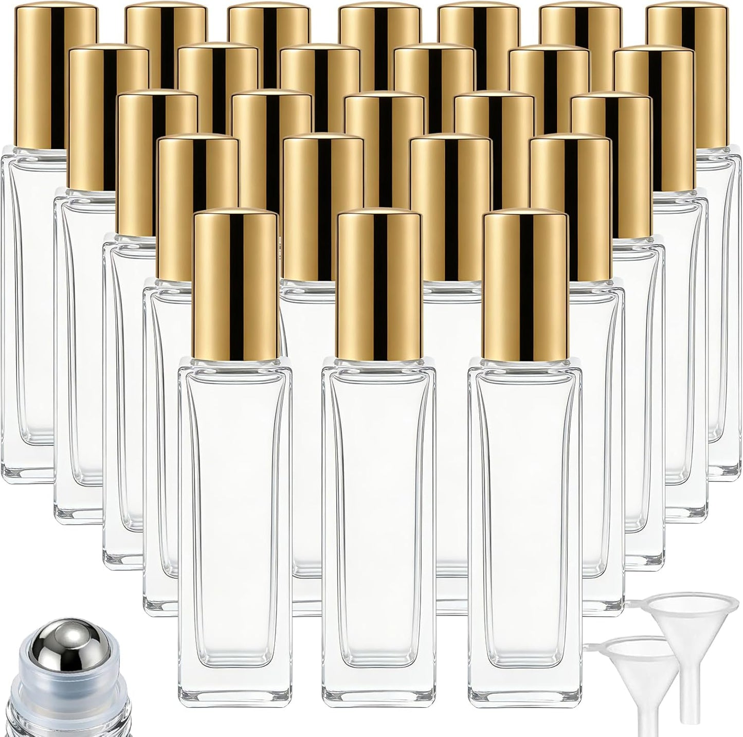 Essential Oil Roller Bottles - 100 Pcs 10 ml Thick Glass with Stainless Steel Balls | Leakproof & Travel-Friendly
