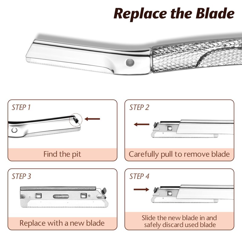 Dermaplaning Tool for Face, Eyebrow Razor, Eyebrow Shaping, Eyebrow Hair Trimmer and Shaver with Protective Cover, Facial Hair Remover for Women, Hair Removal and Exfoliation (Silver)