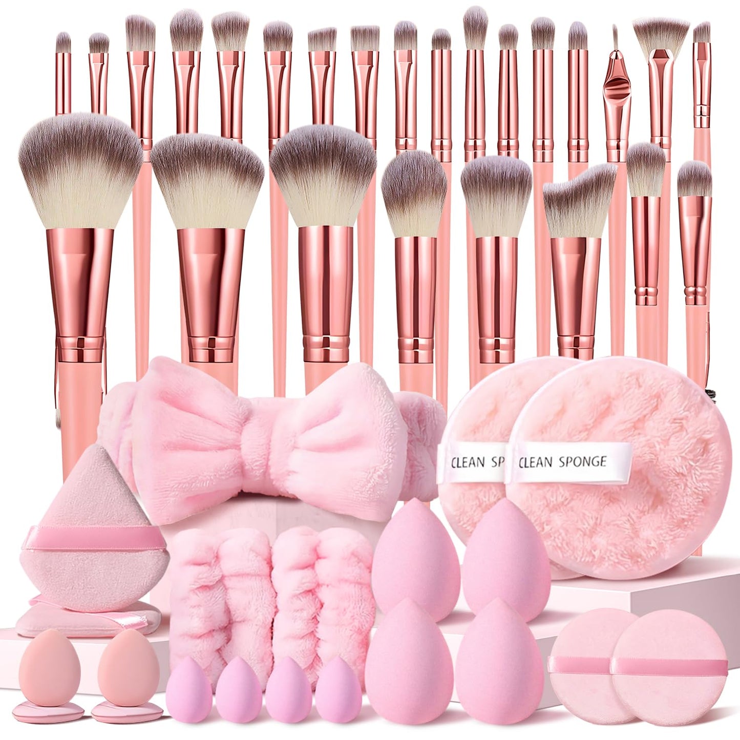 Professional Makeup Brush Set - 36 Pcs Black Makeup Brushes Kit for Face & Eyes | Multi-Functional Tools