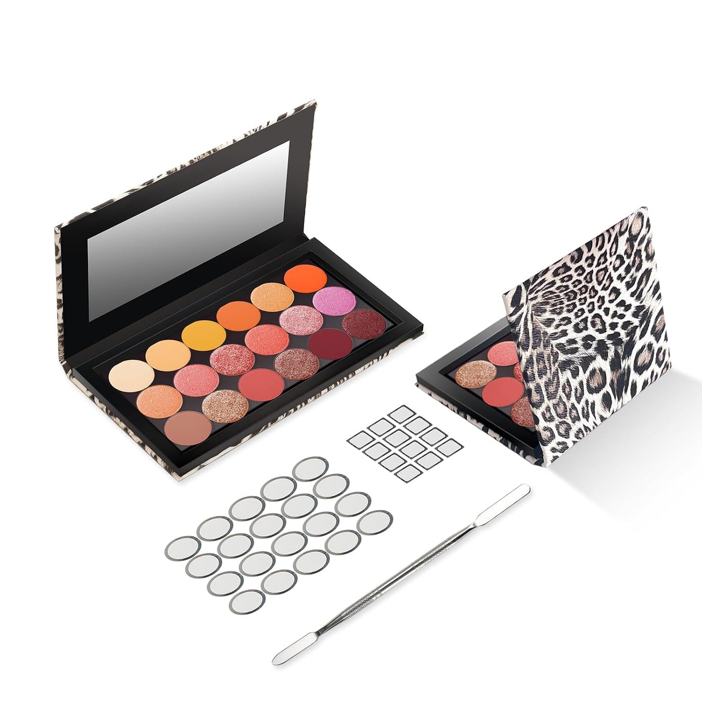Magnetic Makeup Palette - Empty 18-Pan & 9-Pan for Travel | Includes Spatula & Metal Stickers