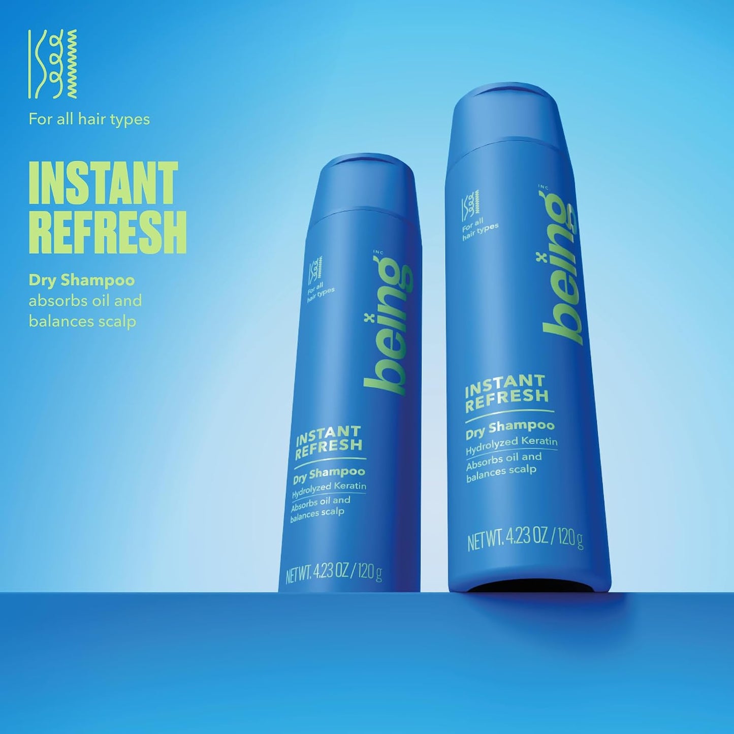 Instant Refresh Dry Shampoo with Keratin - 4.23 Oz | Pack of 2 for Quick Volume Boost