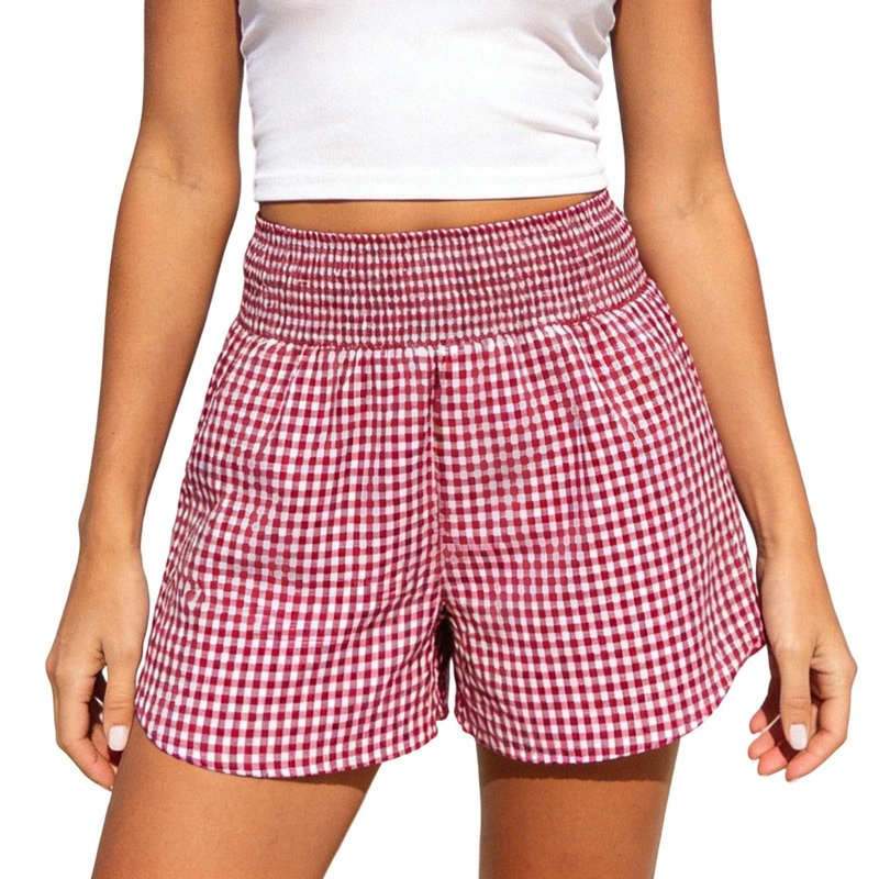 Boxer Shorts for Women Summer Casual Gingham Pajama Plaid Short with Pockets Lounge Pj Bottoms Cute Beach Y2K Clothes