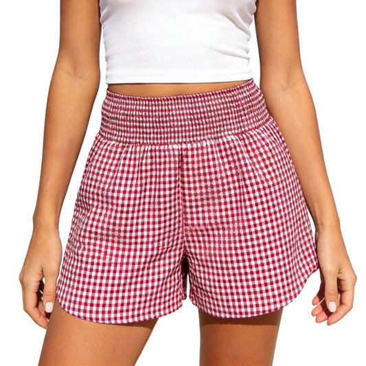 Boxer Shorts for Women Summer Casual Gingham Pajama Plaid Short with Pockets Lounge Pj Bottoms Cute Beach Y2K Clothes