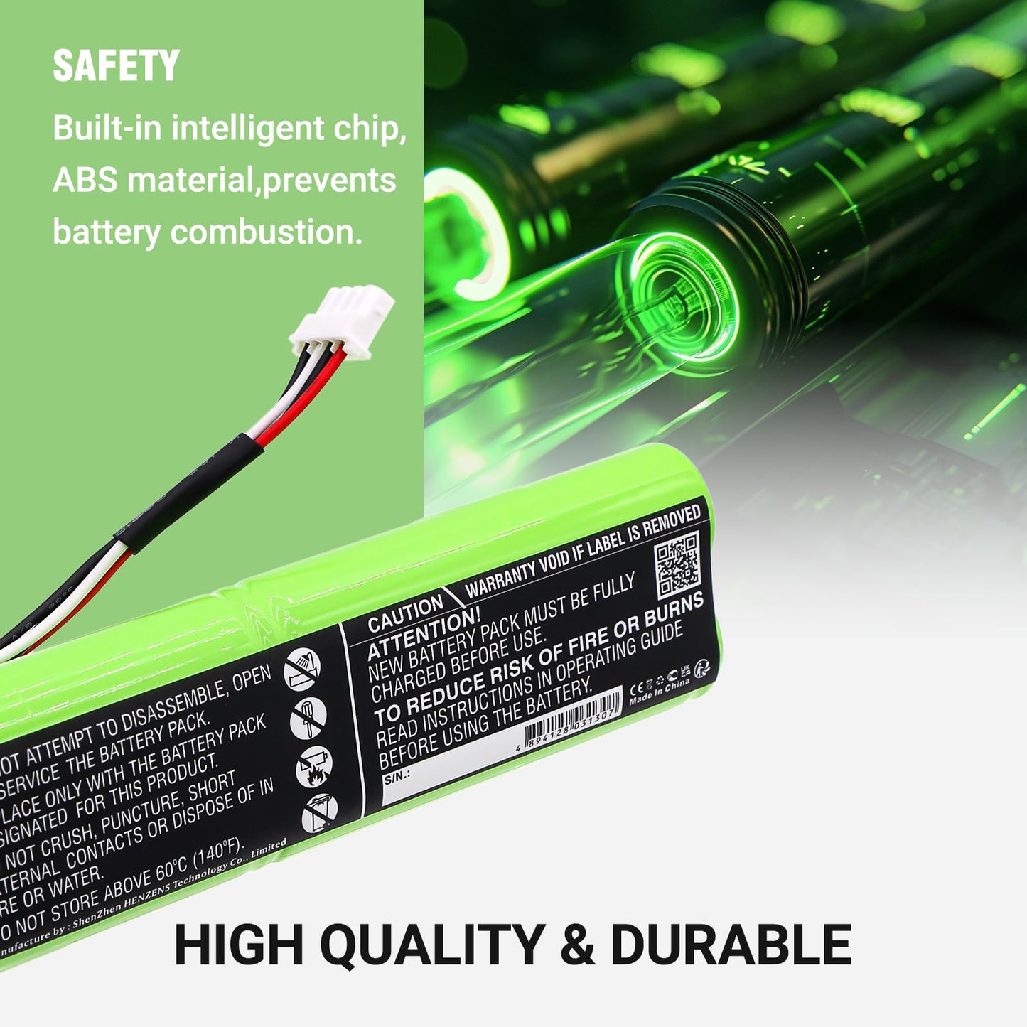 Cameron Sino 3600mAh Replacement Battery for Fluke BP190, B11432 and 677390, 190M Medical OscilloscopeScope, Analyzers 433, Analyzers 434, Analyzers 435, 192, 192B, 196, 196B, 196C, 199, 199B, 199C