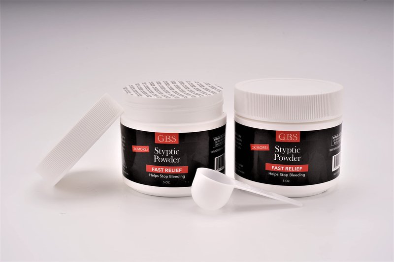 G.B.S Gents Styptic Powder - Quick Stop Bleeding First Aid with Sealed Top & Scoop - Fast Acting Nick Relief for Shaving Cuts, Nosebleeds, Emergency Kit (5oz