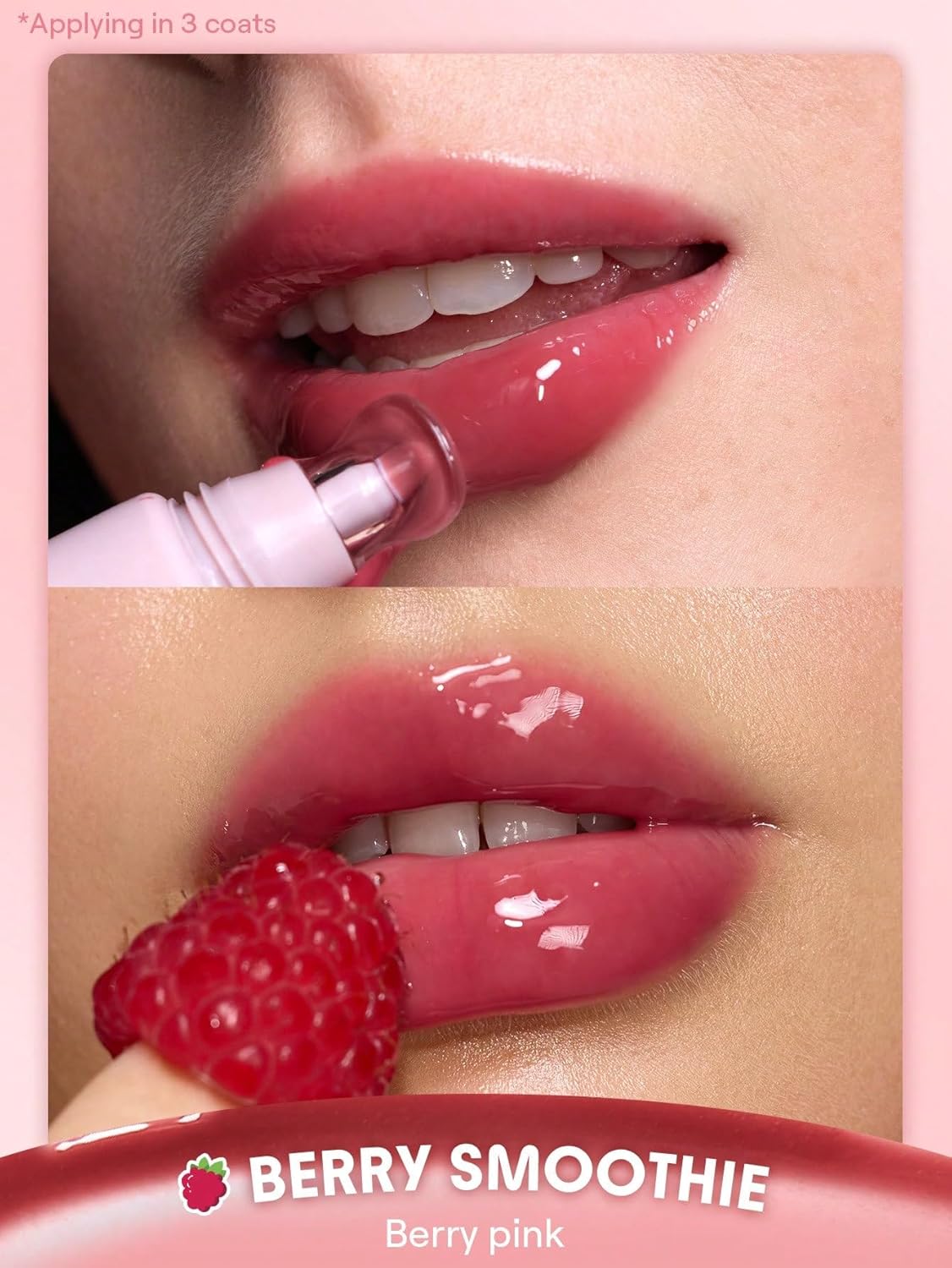 Crystal Glaze Moisturizing Lip Gloss - Hydrating Jelly, Long Lasting & Waterproof | Berry Smoothie