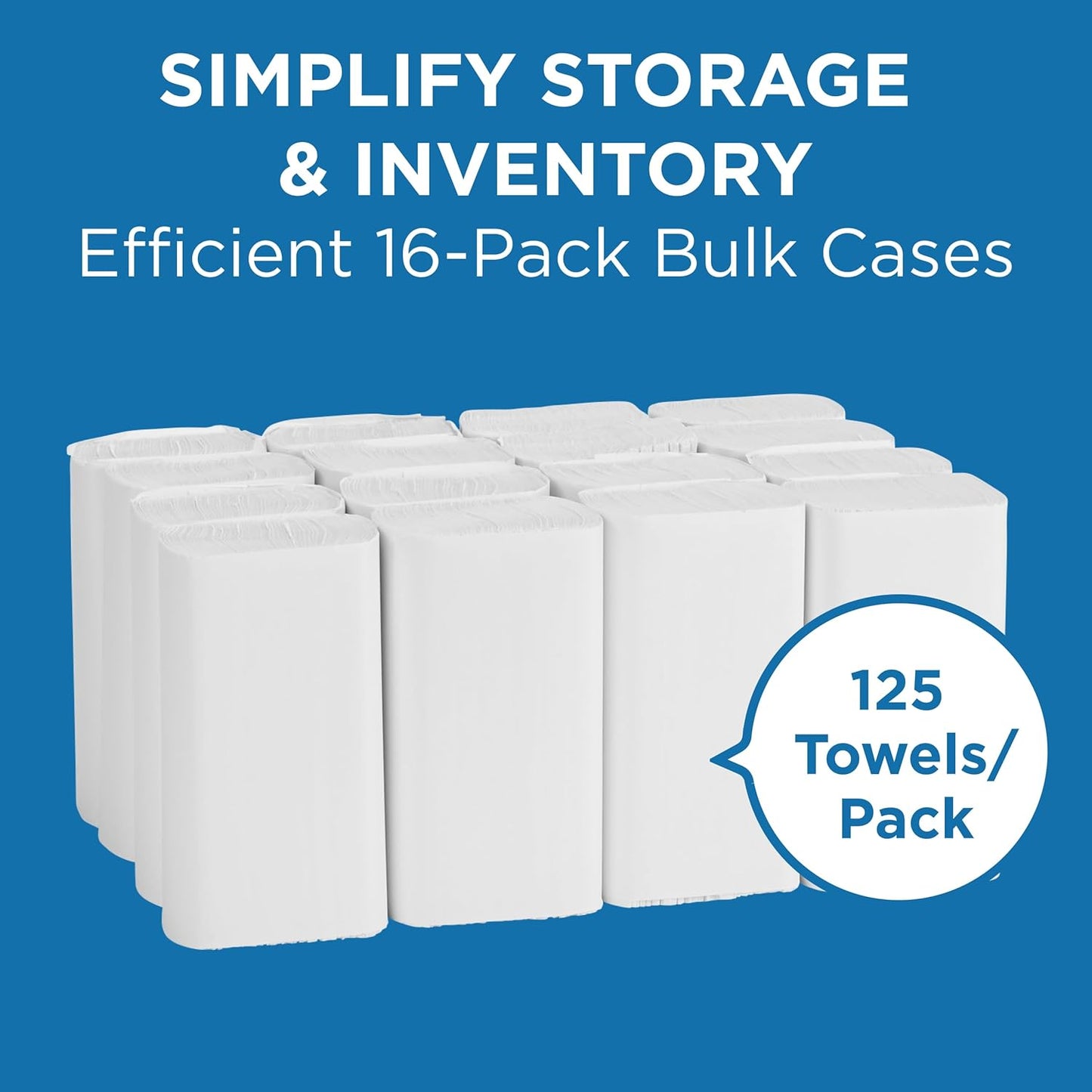 Premium 2-Ply Paper Towels - Pacific Blue Select Multifold, White | 125 Towels/Pack, 16 Packs/Case