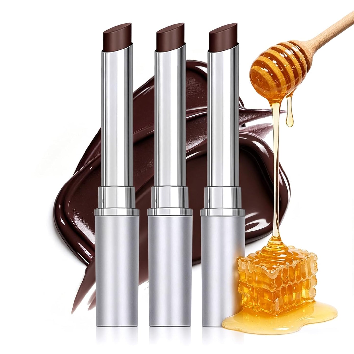 Tinted Lip Balm Set - 3PCS Sheer Moisturizing & Hydrating Balm | Natural Honey Finish for All Skin Tones