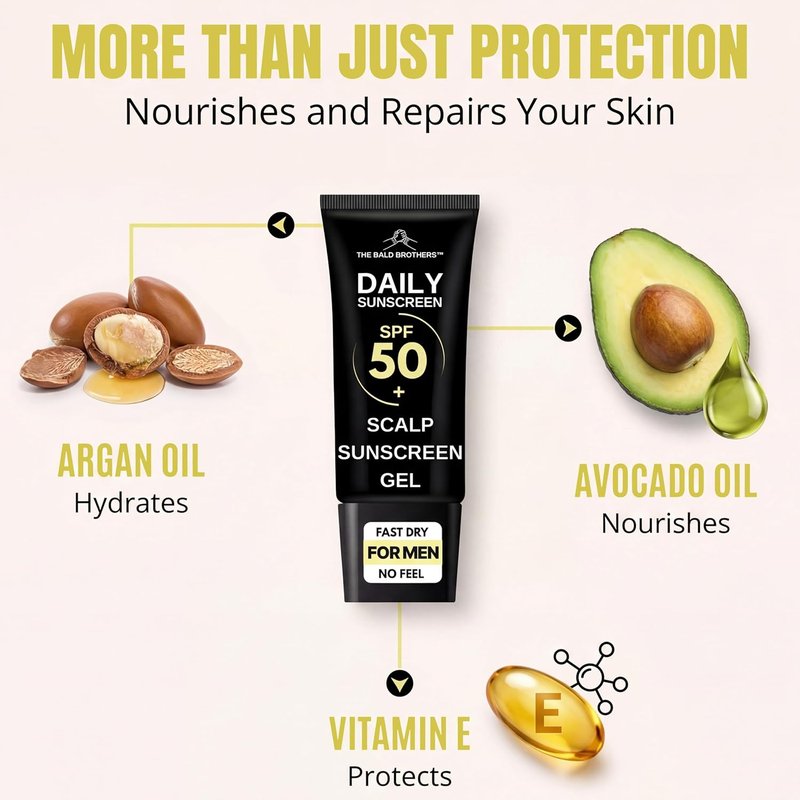 Daily Scalp Sunscreen SPF 50+ - Fragrance-Free Bald Head Care | Matte, No Grease, Vegan Formula