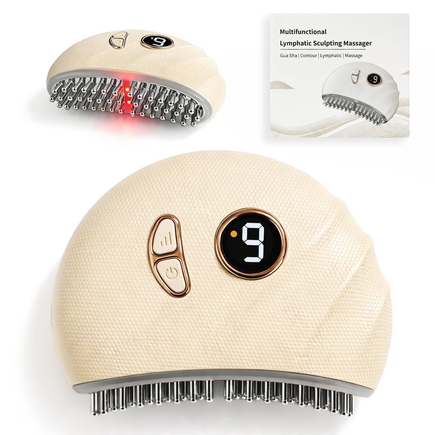 ENKUSU Lymphatic Contour Face Brush – Face Massager for Lymphatic Drainage, Double Chin Reducer, and Facial Sculpting – Gentle Vibrating Lymphatic Drainage Tool for Jawline & Puffiness - White