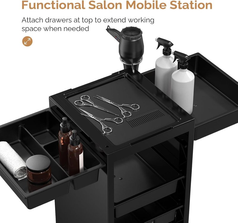 OmySalon Salon Trolley Cart - Rolling Hair Organizer with 6 Drawers | Ideal for Stylists & Barbershops