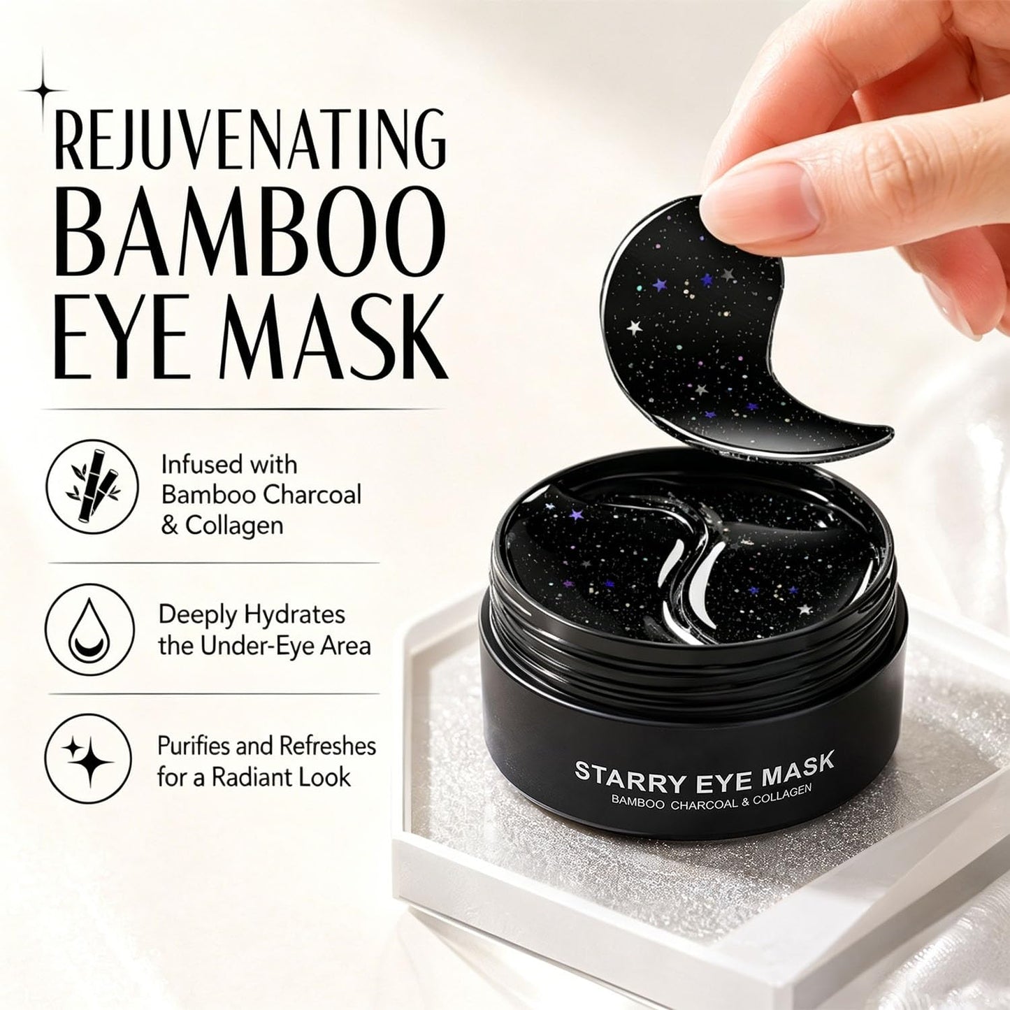 Under Eye Patches (60PCS), Parches Para Ojeras, Moisturizing Eye Patches for Puffy Eyes and Dark Circles, Collagen Eye Patches, Bamboo Charcoal Eye Mask, Hydrating, Reduce Wrinkles and Fine Lines