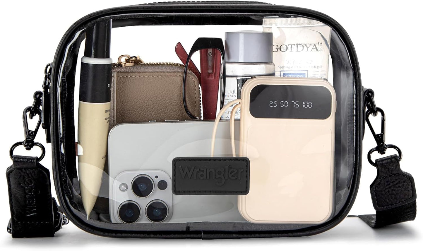 Clear Stadium Bag - Montana West X Wrangler Crossbody Purse for Concerts & Sports Events | Durable & Stylish Design