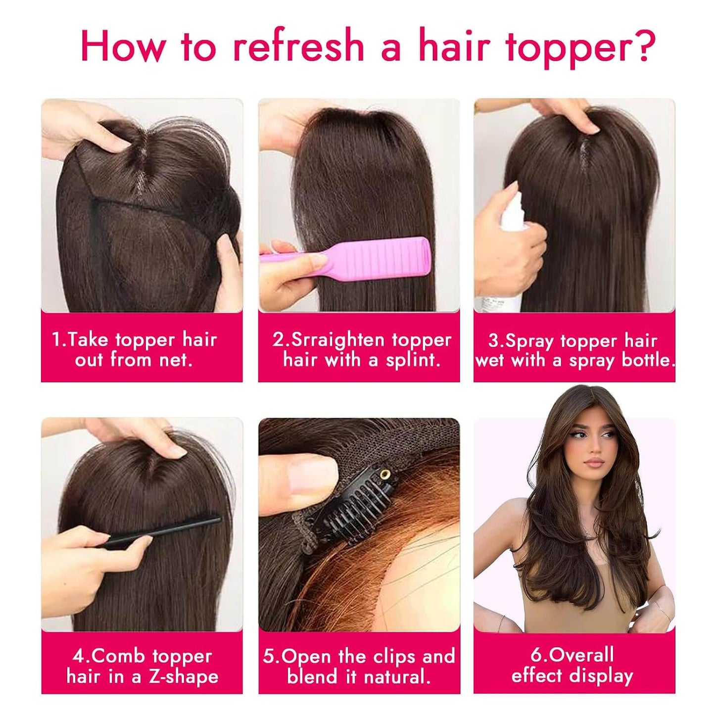 Ash Blonde Synthetic Hair Toppers with Platinum Highlights - 18" Long, 5x6" Base for Thinning Hair, Clip-In Wispy Bangs