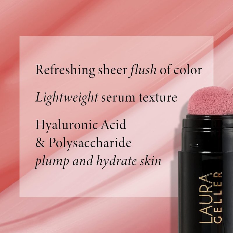 Laura Geller Serum Blush Tint - Lightweight Liquid Blush for Cheeks | Practical Pink, Watercolor Finish