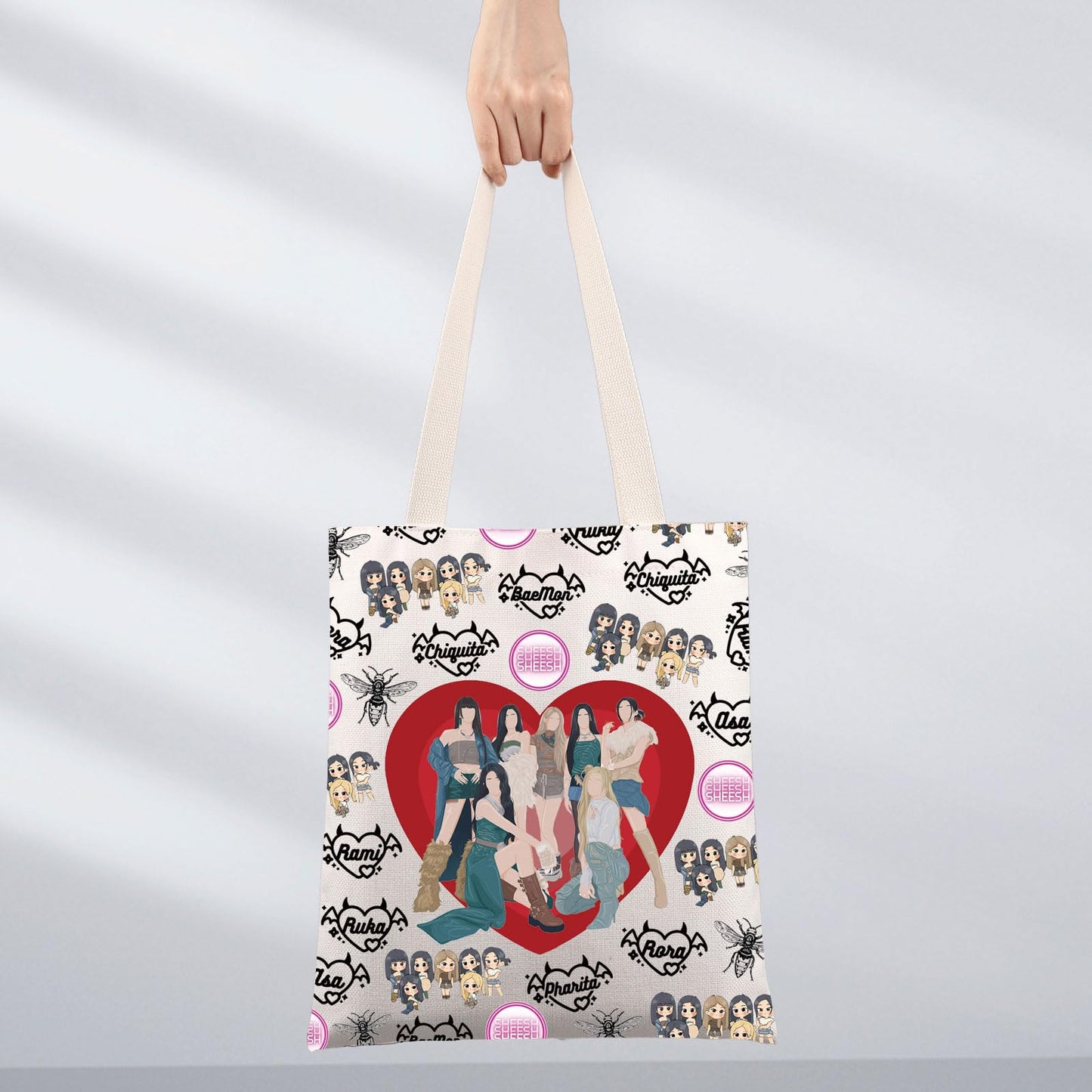 JNIAP K-Pop Group Tote Bag - K-Pop Band Fans Gifts, Music Shoulder Bag, Merchandise, Lover Gifts (sheesh tb)