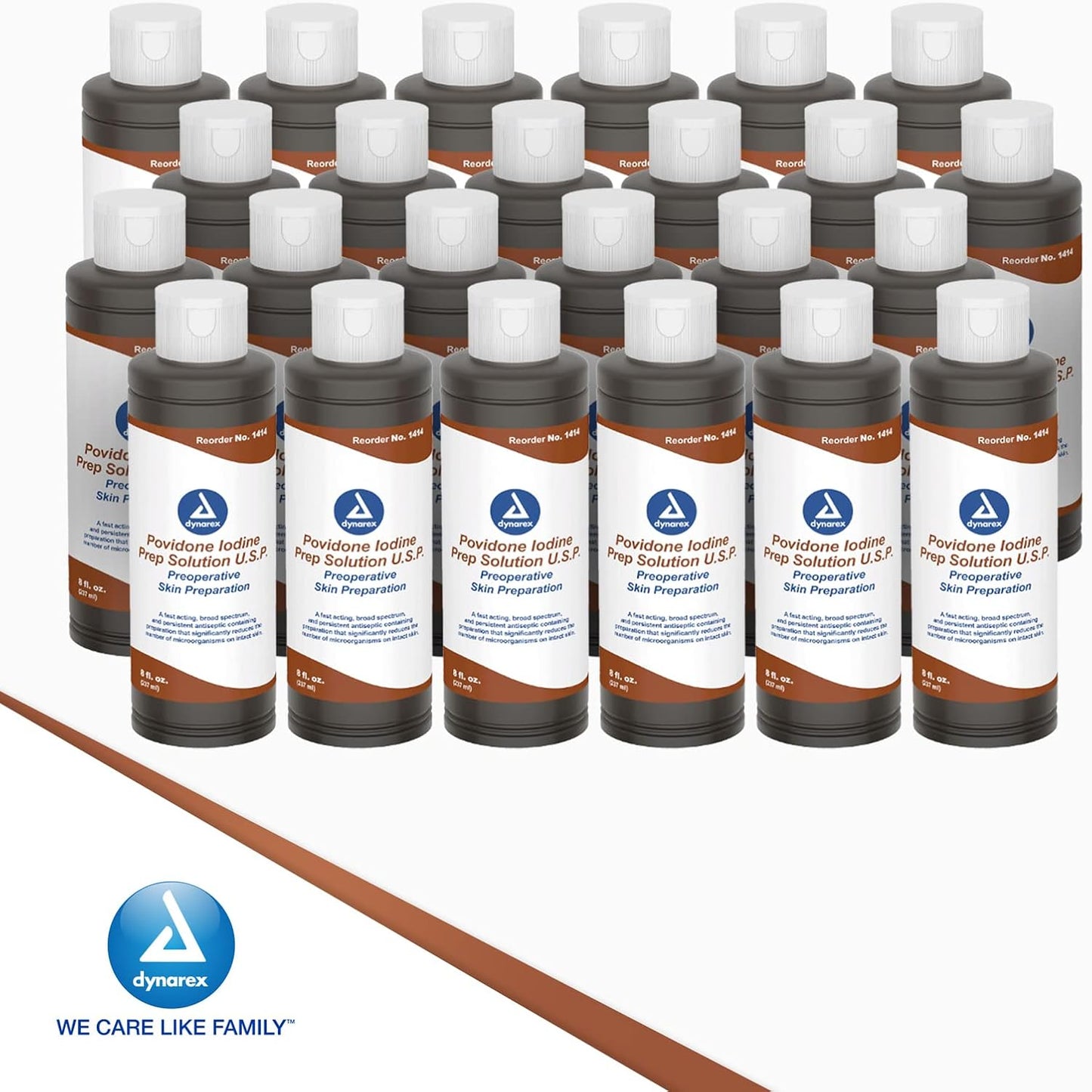 Povidone-Iodine Prep Solution - Antiseptic for Skin & Mucosa | 10% Iodine, 24 Bottles of 8 fl. oz.