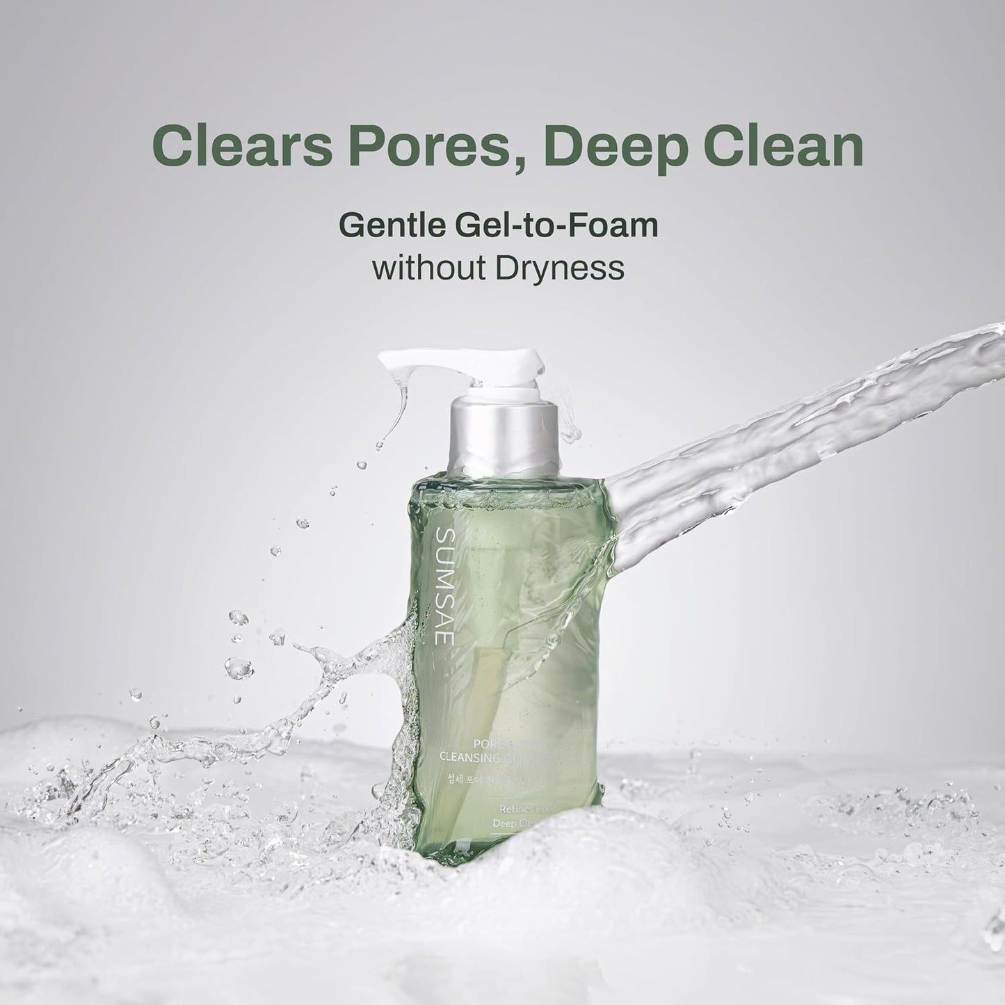 Pore Control Gel to Foam Cleanser | Deep Pore Cleansing Face Wash with Green Tea & Niacinamide - 155ml/5.24 fl oz