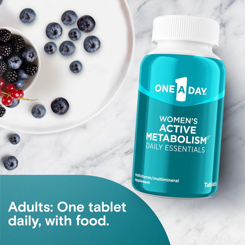 A Day Women's Active Metabolism Daily Essential,Multivitamin for Women,Metabolism Support,Vitamins for Women with All 8 B-Vitamins,Vitamin D,Magnesium & More,120 Count (Pack of 2)